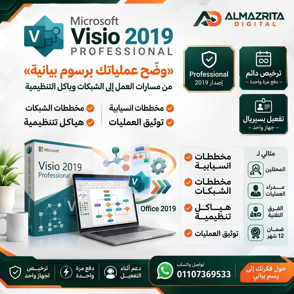 Visio 2019 Professional مدى الحياة | سيريال أصلي