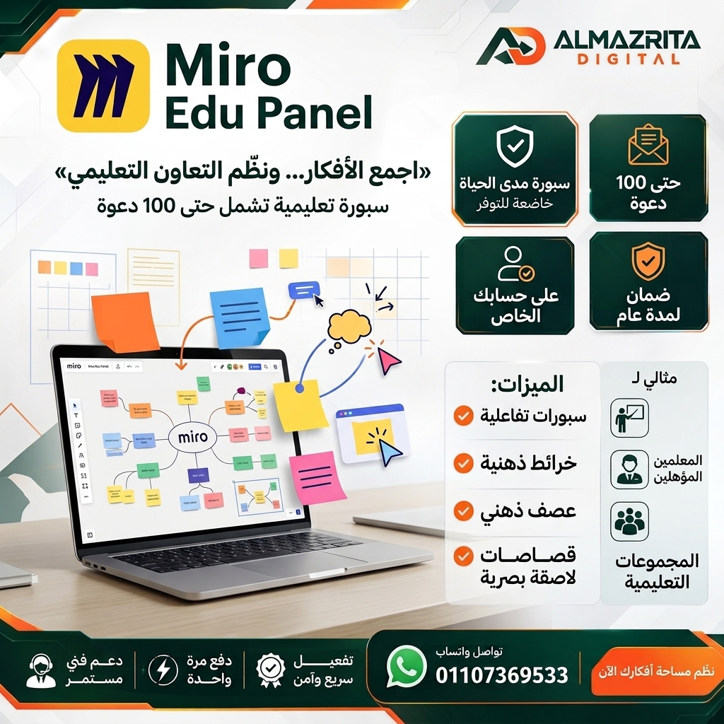 Miro Edu Panel 100 Invites Lifetime | لوحة تحكم تعليمية